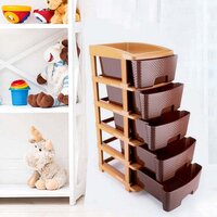 5TIER PLASTIC MODULAR DRAWER SYSTEM FOR MULTIPLE USE (BROWN COLOUR) 1151