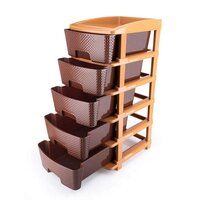 5TIER PLASTIC MODULAR DRAWER SYSTEM FOR MULTIPLE USE (BROWN COLOUR) 1151