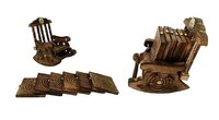 Wood Chair Coaster - Wooden And Metal Blend, Rustic Design For Enhanced Aesthetics, Durable For Everyday Use, Ideal For Home Decor