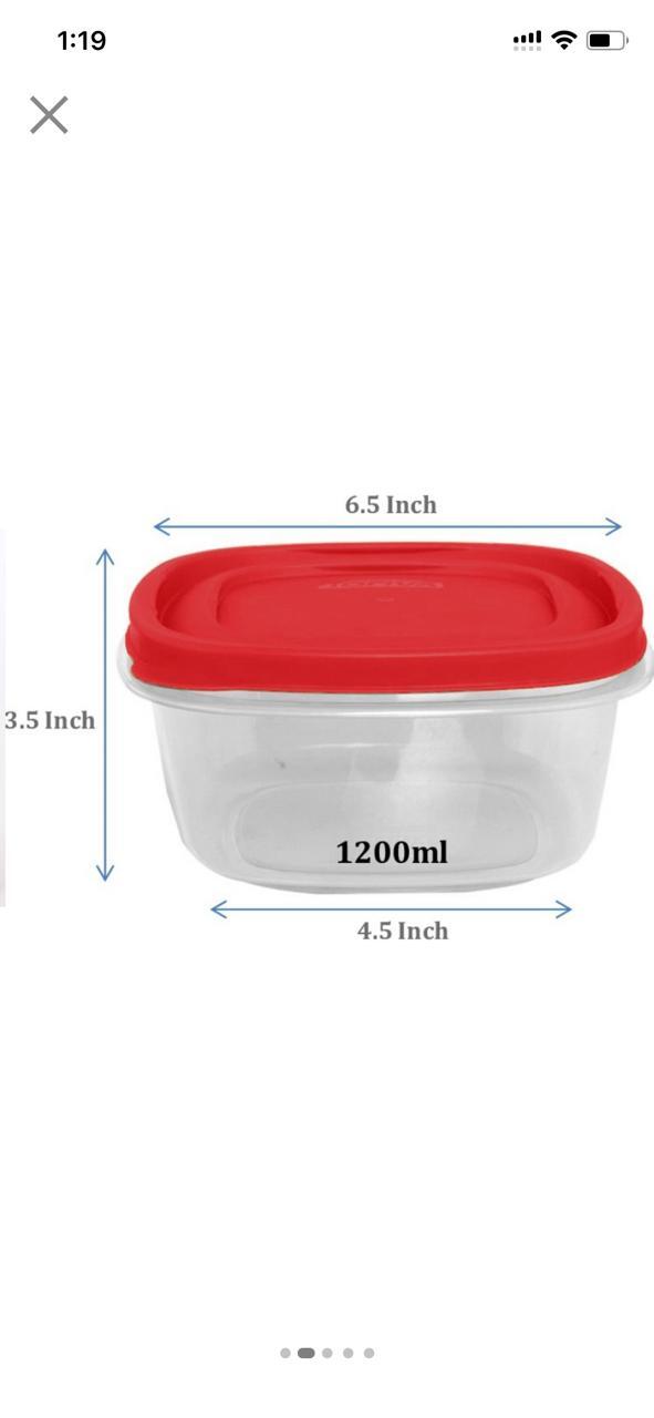 1200ml counter top container: set of 3