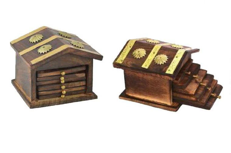 WOOD CART COASTER ANTIQUE