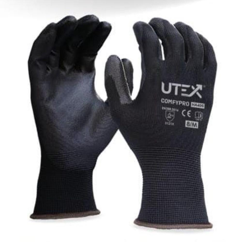 Utex PU Coated Black Hand Gloves