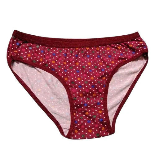 Red Printed Cotton Ladies Panty