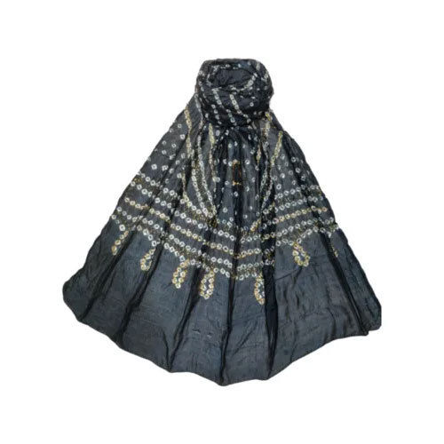 Silky Bandhani With Handwork Dupatta