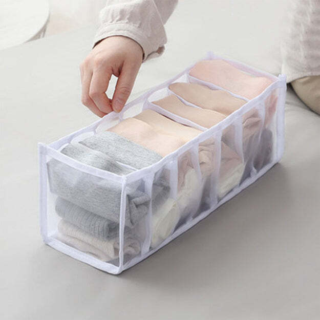 LAUNDRY 7 SECTION BAG WIDELY USED FOR STORING AND MANAGING LAUNDRY CLOTHS AND STUFFS ETC 6154