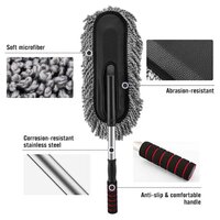 CAR DUSTER LONG RETRACTABLE / SOFT / NON-SLIP / HANDLE MULTIPURPOSE MICROFIBER WASH BRUSH VEHICLE INTERIOR AND EXTERIOR CLEANING KIT WITH FOR CAR