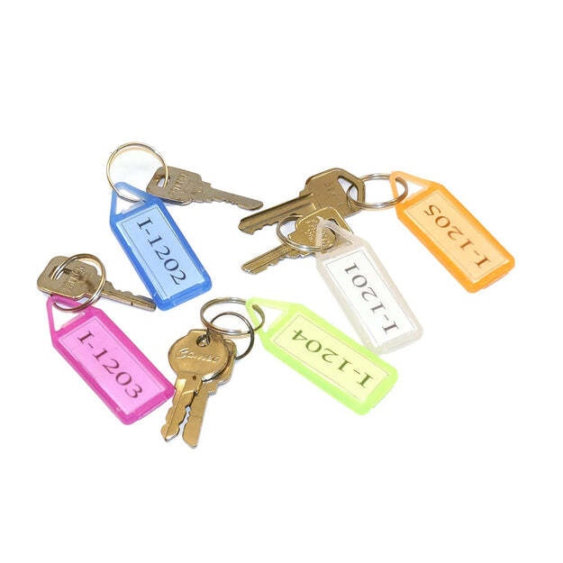 50PC KEYCHAIN TAG LABEL USED FOR DECORATIVE PURPOSE ON KEYS AND ALL (6170)