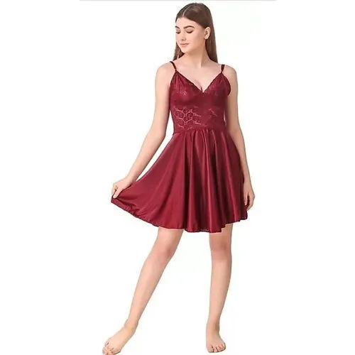 Various Colors Available Mahroon Ladies Night Dress