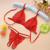 Ladies Red Bikini Set - Cotton Fabric, Various Sizes Available - Plain Pattern, Various Colors For Women