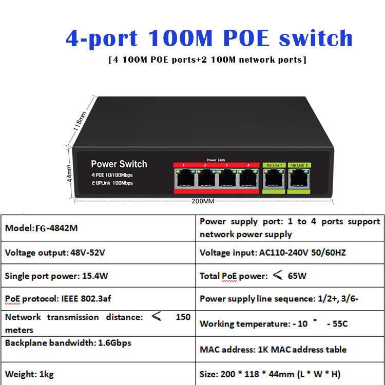 4 Port 2 Uplink Imported POE Switch