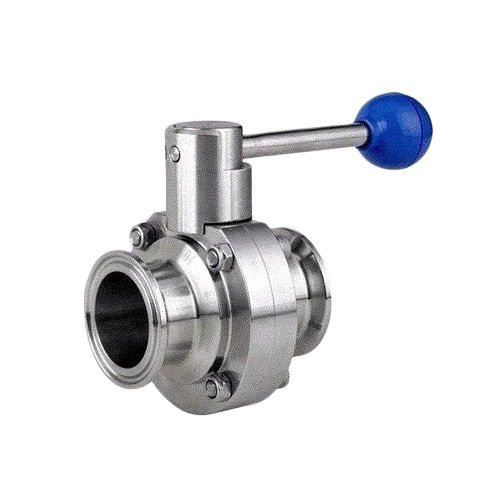 Silver Stainless Steel Dairy Butterfly Valve