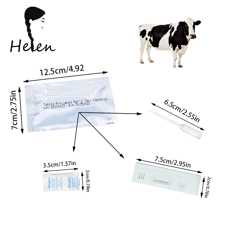 2pcs Cow Pregnancy Test Strip Cattle Urine Pregnancy Test  Kit white