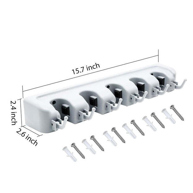 5-LAYER MULTIPURPOSE WALL MOUNTED ORGANIZER MOP AND BROOM HOLDER (0199)