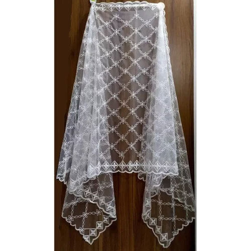 Fancy Net Dupatta - Color: White