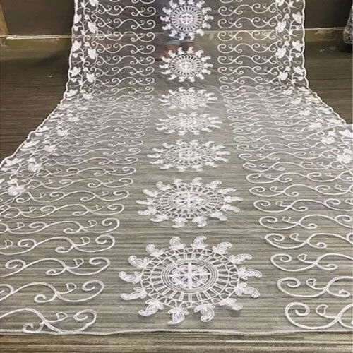 White Ladies Cut Work Net Dupatta