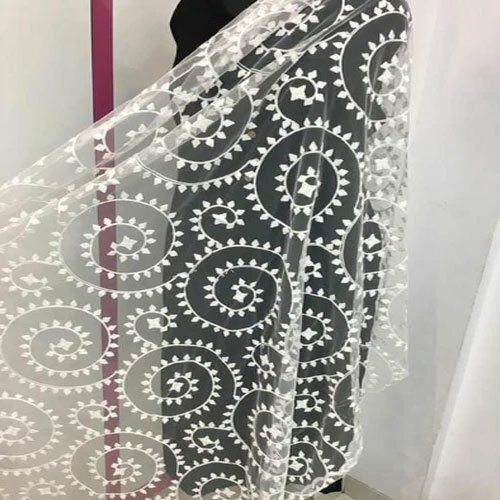 Indian White Net Dupatta