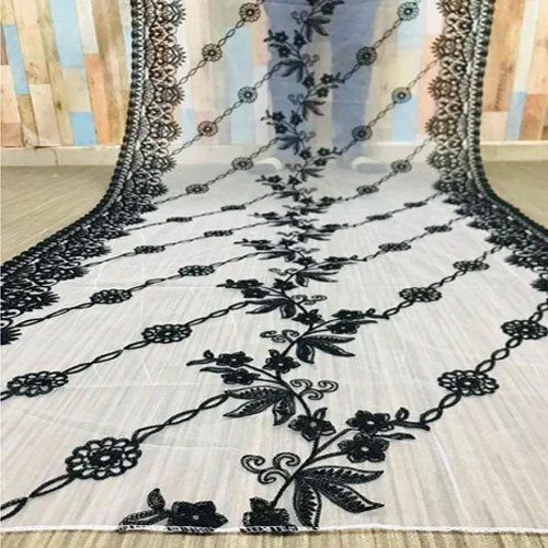 Indian Black Thread Work Net Dupatta