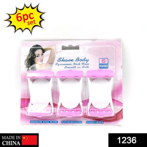 DISPOSABLE BODY SKIN HAIR REMOVAL RAZOR FOR WOMEN PACK OF 6 (1236)