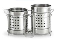 Ss Cutlery Holder - Stainless Steel, 10x10x15 Cm, Silver | Polished Finish, Organizes Cutlery Sets, Ideal For Homes Or Restaurants