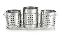 Ss Cutlery Holder With Stand - Brass Construction, Decorative Design | Ideal For Organizing Knives, Forks, And Spoons, Elegant Home Decor