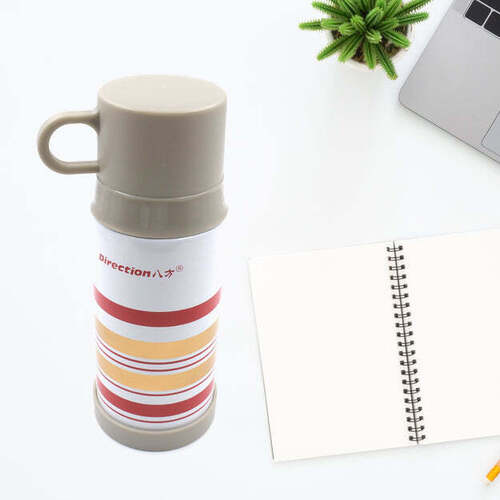 STAINLESS STEEL THERMOS WATER BOTTLE DOUBLE WALLED VACUUM CUP 12 HOUR HEAT RETENTION MUG FOR TEA WATER COFFEE DISPENSER (400 ML) 8386