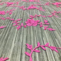 Pink Embroidery Net Dupatta