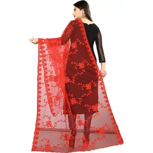 Ladies Red Net Dupatta