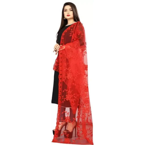 Ladies Red Net Dupatta