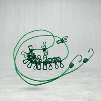 ELASTIC CLOTH DRYING ROPE WITH 12 METAL CLIP PORTABLE CLOTHES LINE FOR HOME AND TRAVEL (9373)