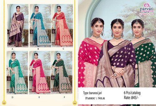 Banarasi Silk Zari Work Butta Concept Saree