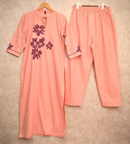 soild peach kurta pant