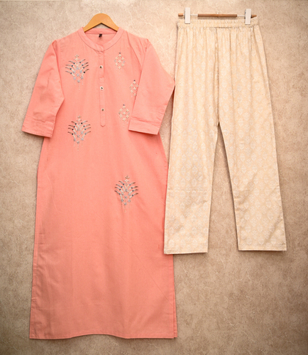 peachy kurta pant