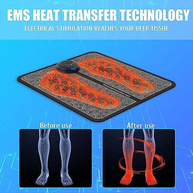 EMS FOOT MASSAGER ELECTRIC FEET MASSAGER DEEP KNEADING CIRCULATION FOOT BOOSTER FOR FEET AND LEGS MUSCLE STIMULATOR (6931)