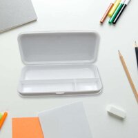 MULTIPURPOSE COMPASS BOX PENCIL BOX WITH 3 COMPARTMENTS FOR SCHOOL WHITE COLOR PENCIL CASE FOR KIDS BIRTHDAY GIFT FOR GIRLS BOYS