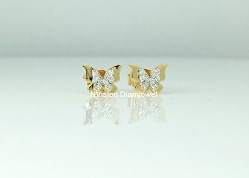 Natural Diamonds Kids Butterfly Earrings