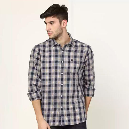 Satin Mens Checked Printed Shirt