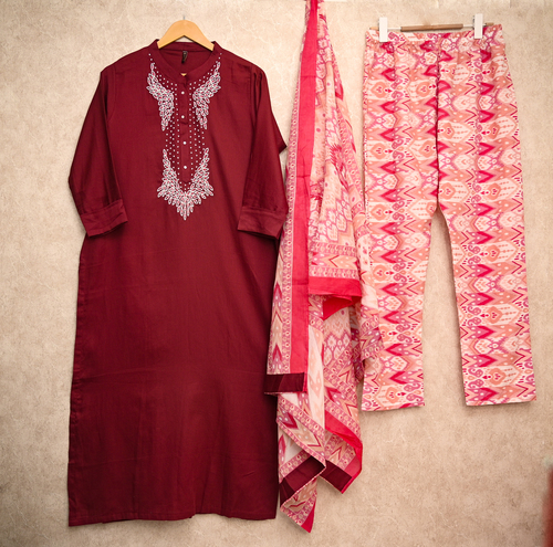 Ladies Silk Kurta Pant Set