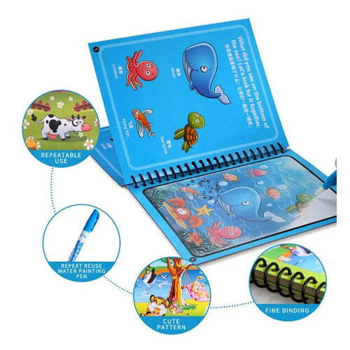 MAGIC WATER QUICK DRY BOOK WATER COLORING BOOK DOODLE WITH MAGIC PEN PAINTING BOARD 8091