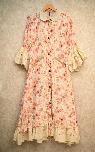 creamy floral dress