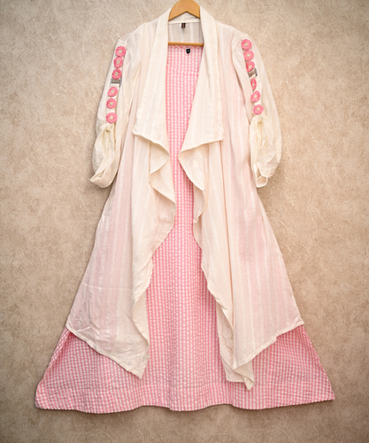 pink checks dress