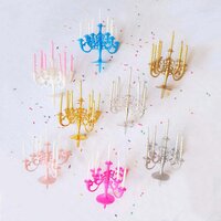 LUXURY BIRTHDAY CANDLES SPECIAL CAKE CANDLES STAND PARTY AND EVENT UNIQUE CANDLE CAKE TOPPER WITH 9 CANDLES CAKE CANDLE HOLDERS CAKE DECORATIONS ROMANTIC PROPOSE CANDLES (8353)
