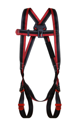 Personal Full Body Harness Safety Belt - Color: Red And Black