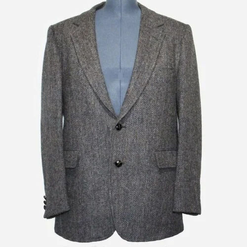 Cotton Mens Dark Grey Formal Suit