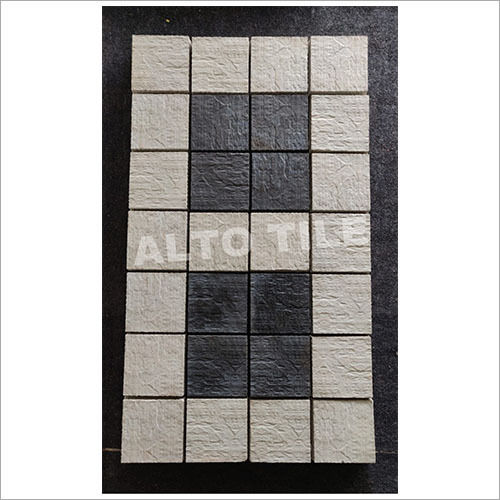 Black And Grey 6 By 6 Stone Finish Paver Block