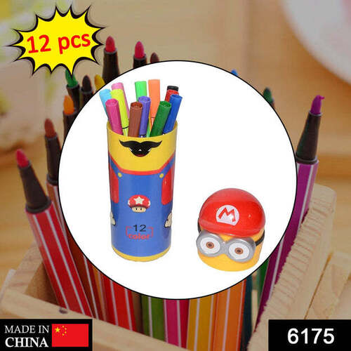 MINIONS SKETCH PEN SET WITH ATTRACTIVE DESIGNED CASE (PACK OF 12) 6175