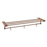 Towel Rack Rectangular with Lower Rail and   3 Hooks