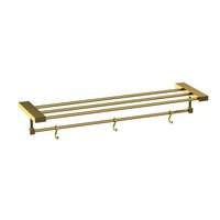 Towel Rack Rectangular with Lower Rail and   3 Hooks