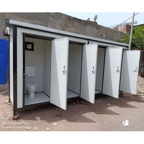 White Cluster Toilet Of 4 Unit