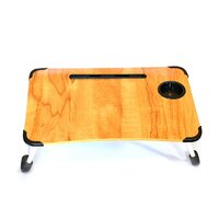 LAPTOP TABLE FOLDABLE PORTABLE NOTEBOOK BED LAP DESK TRAY STAND READING HOLDER WITH COFFEE CUP SLOT FOR BREAKFAST READING AND MOVIE WATCHING (4990)