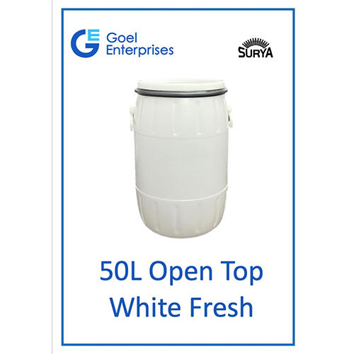 50L Open Top Drum Fresh White